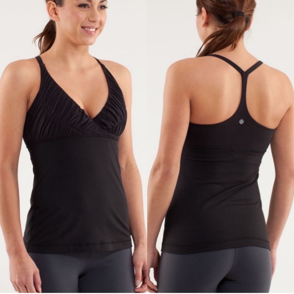Lululemon Pure Balance Tank Top in Grey & Black Size 6
